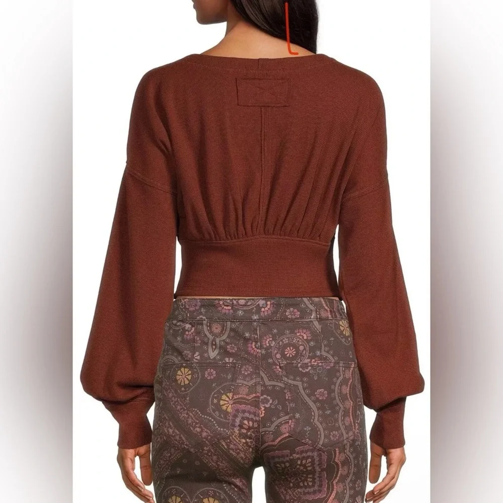 NWOT Free People All Nighter Tee Cropped Top Red Jasper Women’s Sizes L & M - Picture 2 of 3